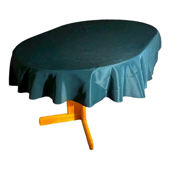 Hunter Green Gee Di Moda 70” Round Tablecloth EUC - Picture 2 of 7